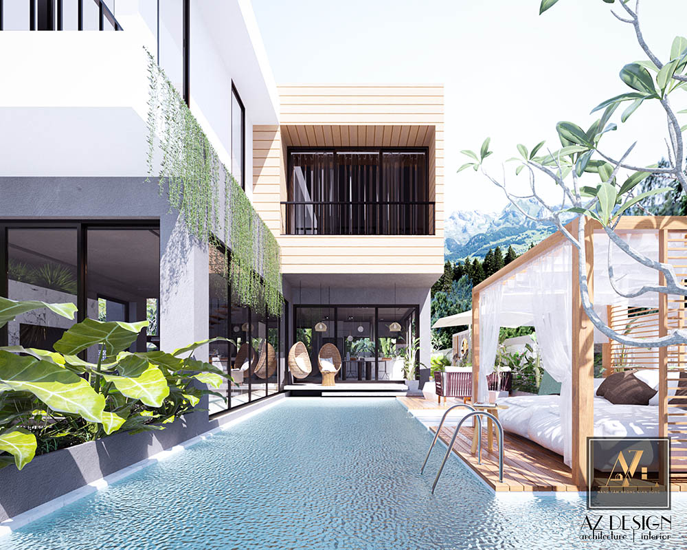 Thiết kế Sân vườn dự án Villa Đại Lải – Có bể bơi