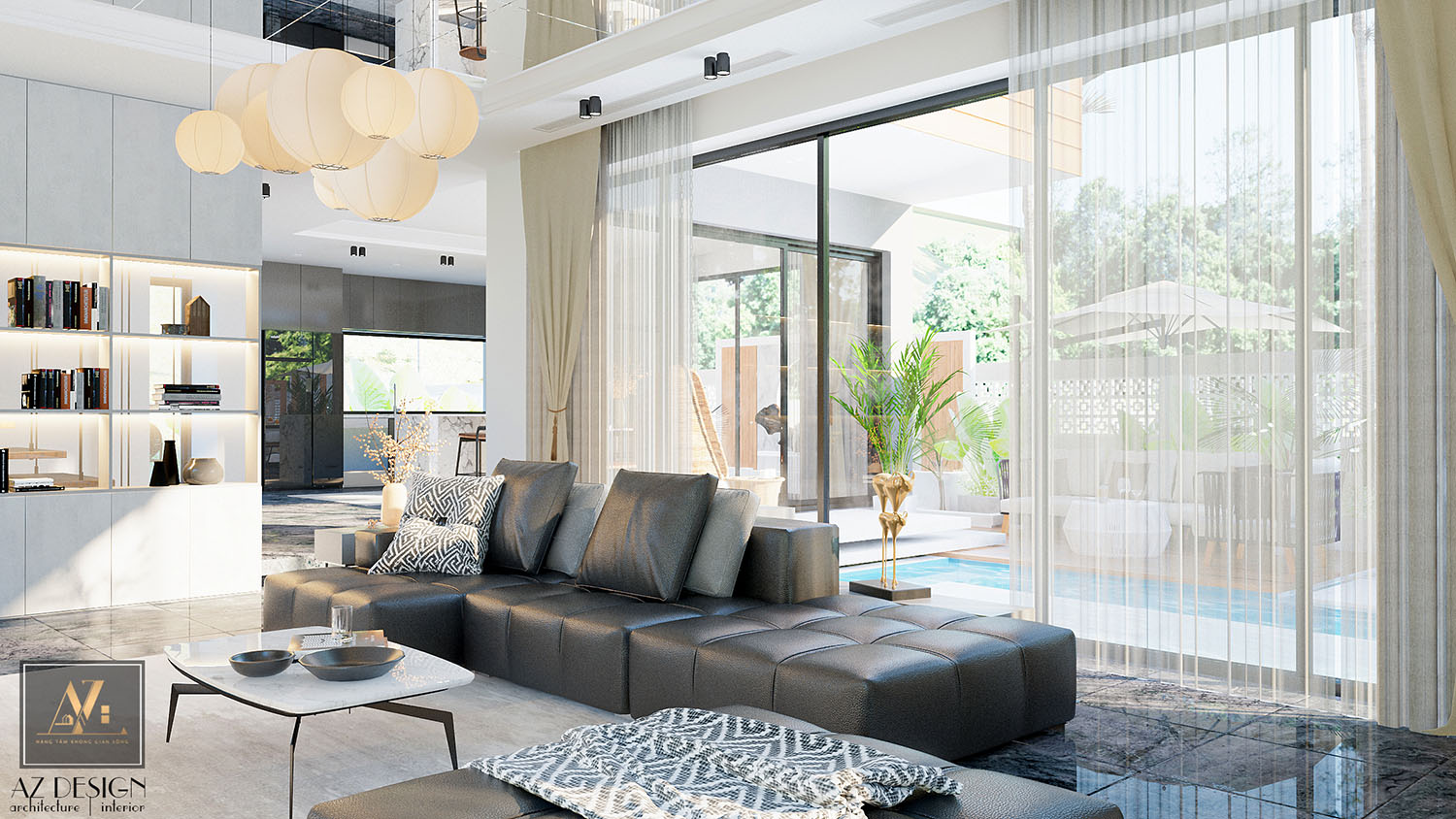 Mẫu thiết kế nội thất khách bếp Villa nghỉ dưỡng Đại Lải