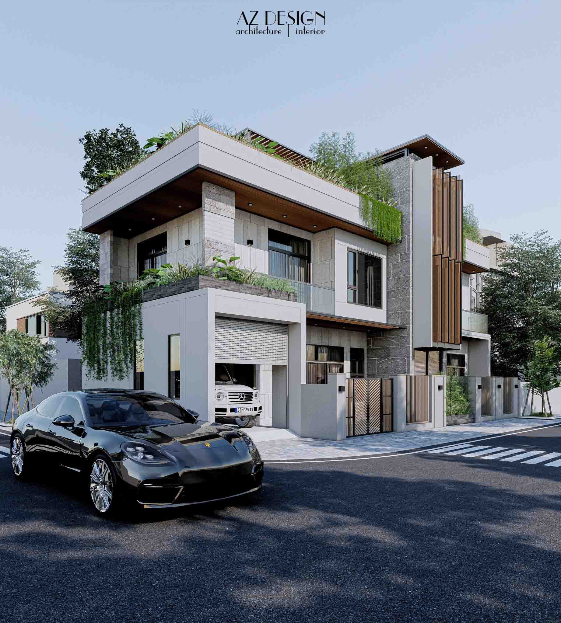 Mẫu Thiết kế kiến trúc nhà phố hiện đại tại Mỹ Đức Hà Nội