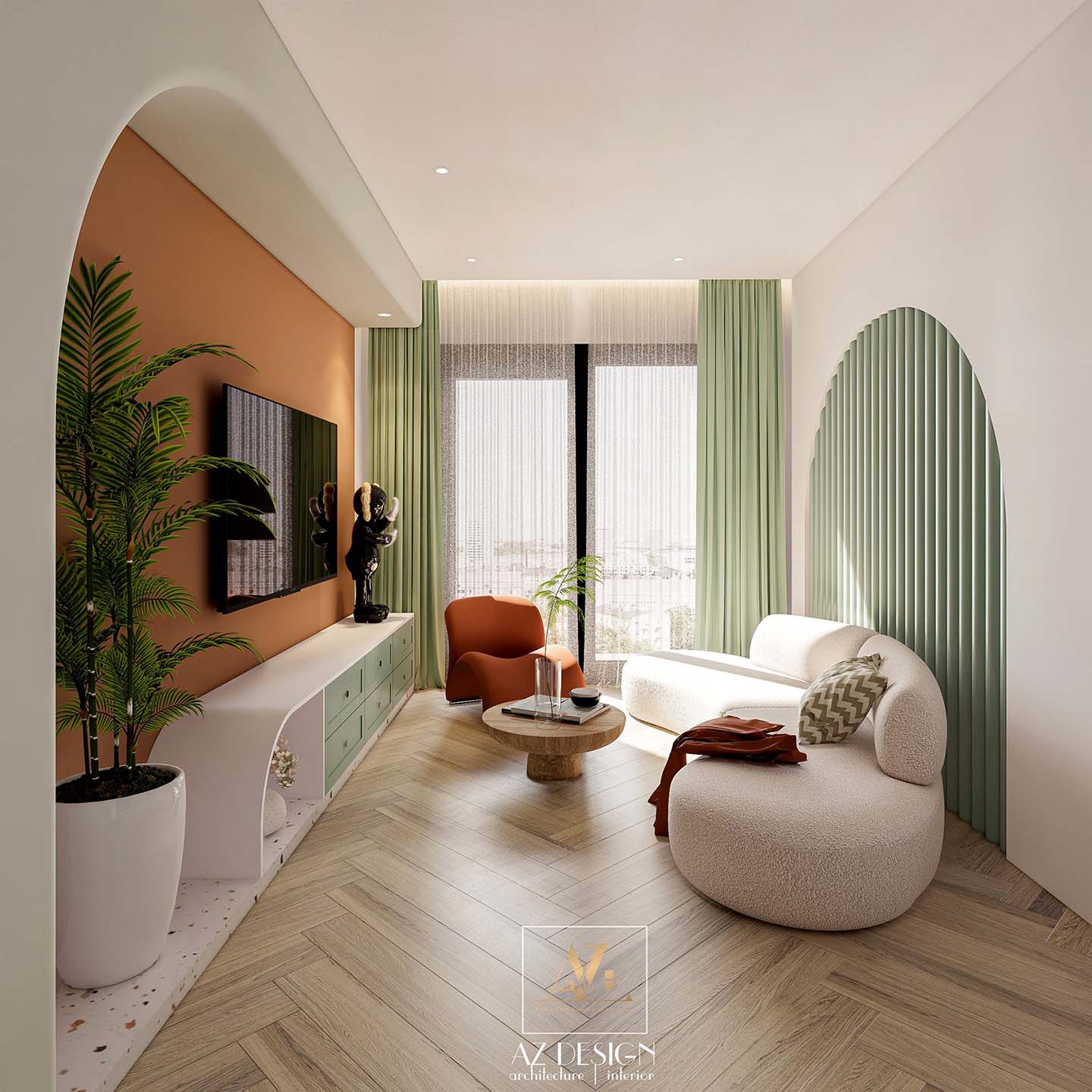 Mẫu Thiết kế nội thất Căn hộ chung cư Chị Linh Phương Đông Green Home